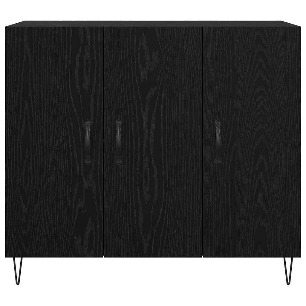 Sideboard Black Oak 90 x 32.5 x 80 cm Engineered Wood