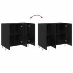 Sideboard Black Oak 90 x 32.5 x 80 cm Engineered Wood