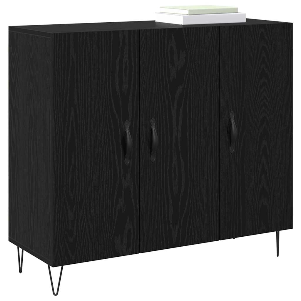 Sideboard Black Oak 90 x 32.5 x 80 cm Engineered Wood