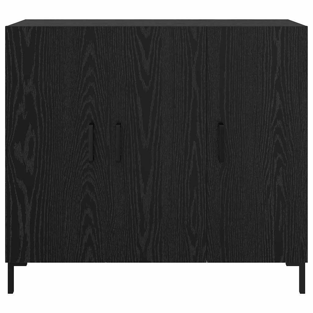 Sideboard Black Oak 90 x 34 x 80 cm Engineered Wood