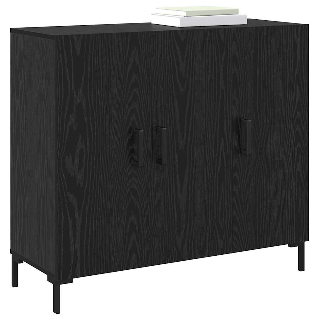Sideboard Black Oak 90 x 34 x 80 cm Engineered Wood