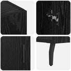 Sideboard Black Oak 90 x 34 x 80 cm Engineered Wood