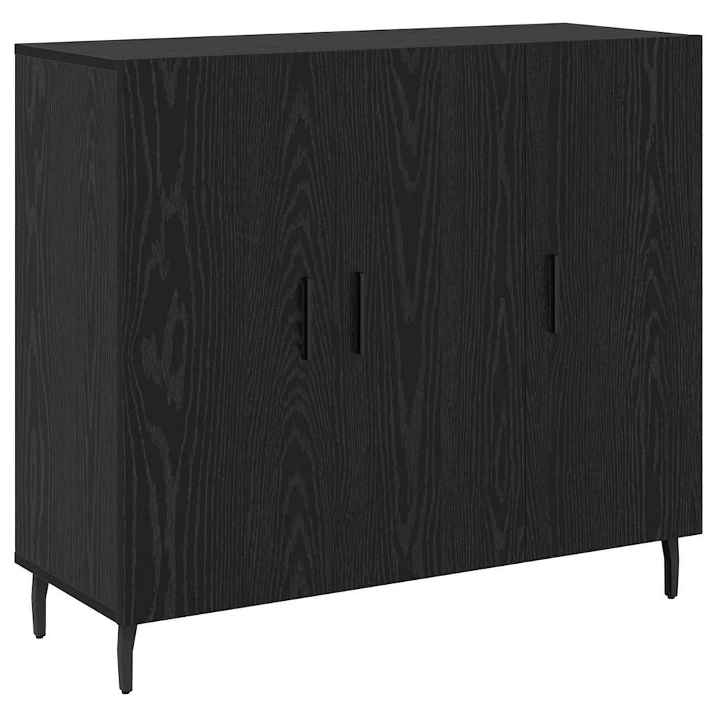 Sideboard Black Oak 90 x 34 x 80 cm Engineered Wood