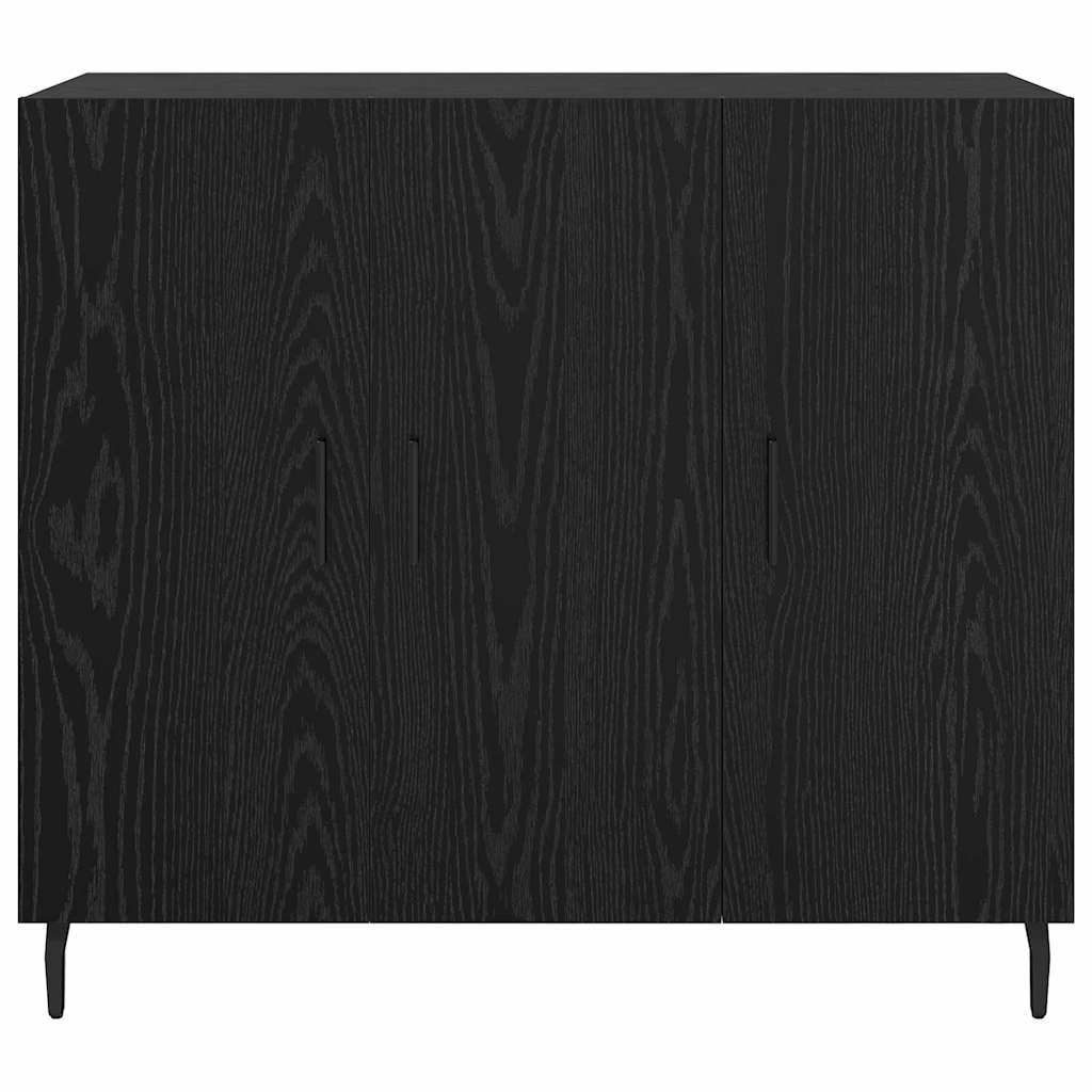 Sideboard Black Oak 90 x 34 x 80 cm Engineered Wood