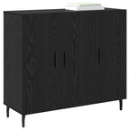 Sideboard Black Oak 90 x 34 x 80 cm Engineered Wood