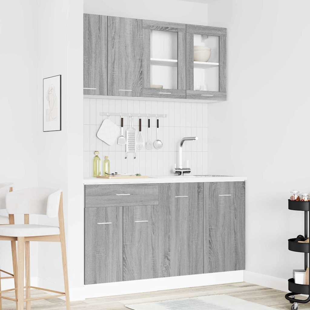 4 Piece Kitchen Cabinet Set Lyon Engineered Wood