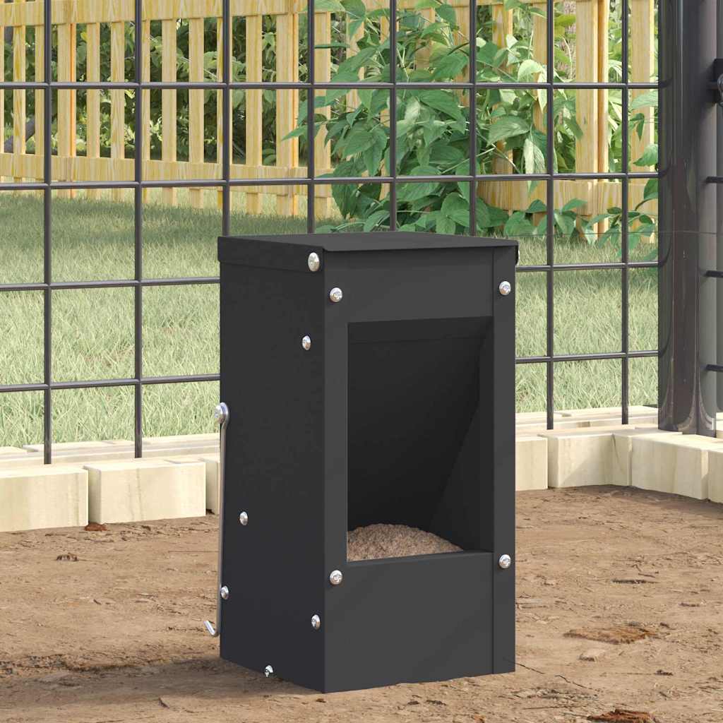 Rabbit Feeder Black 12.5 x 12.5 x 25 cm Cold-Rolled Steel