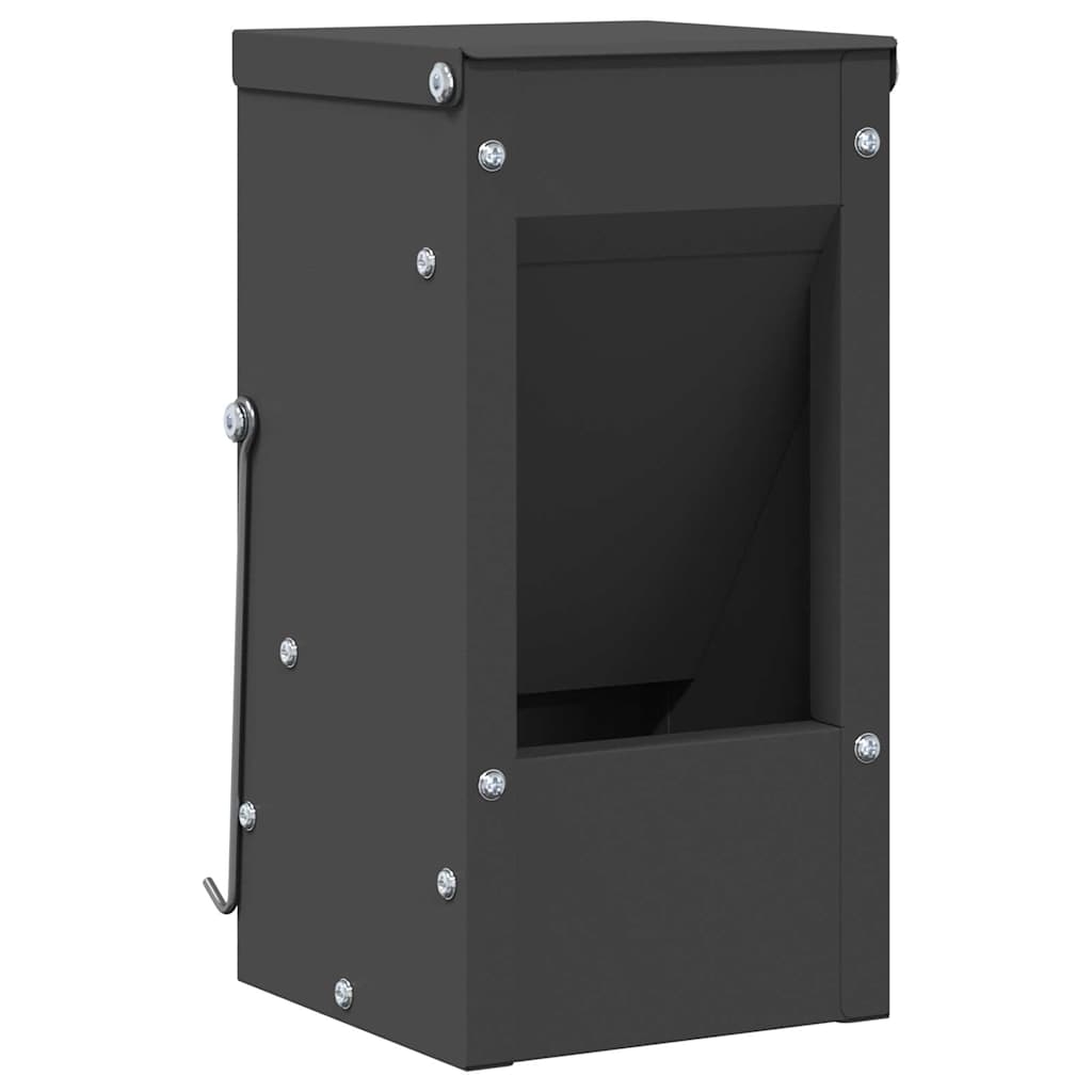 Rabbit Feeder Black 12.5 x 12.5 x 25 cm Cold-Rolled Steel