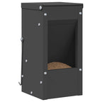 Rabbit Feeder Black 12.5 x 12.5 x 25 cm Cold-Rolled Steel
