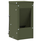 Rabbit Feeder Olive Green 12.5 x 12.5 x 25 cm Cold-Rolled Steel