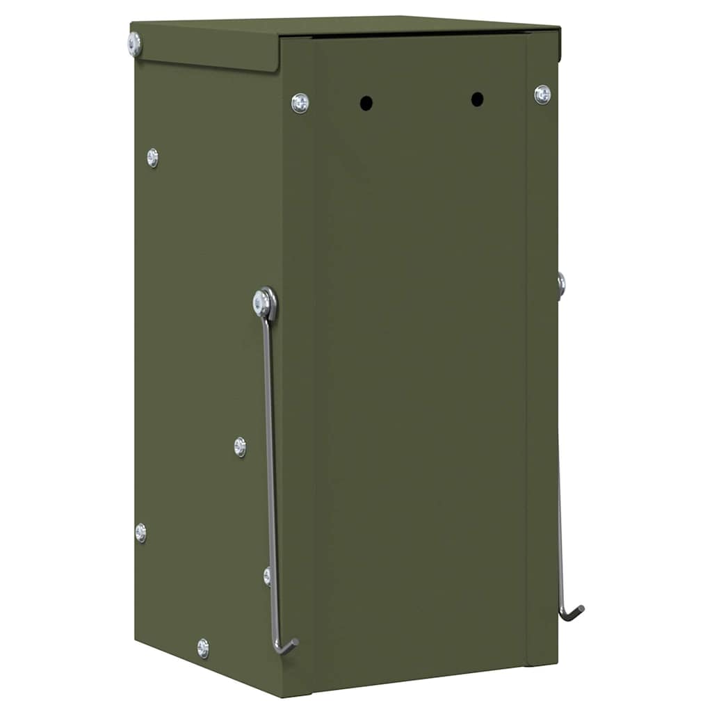 Rabbit Feeder Olive Green 12.5 x 12.5 x 25 cm Cold-Rolled Steel