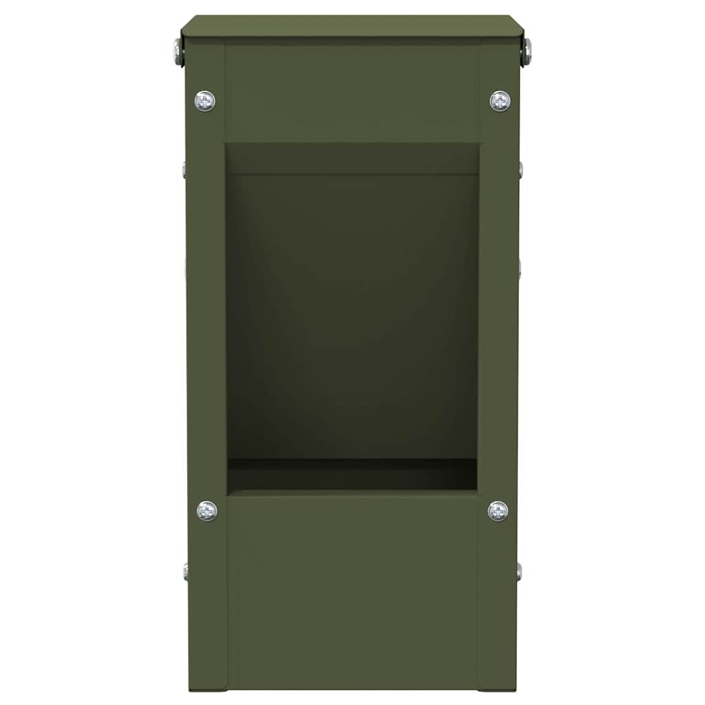Rabbit Feeder Olive Green 12.5 x 12.5 x 25 cm Cold-Rolled Steel
