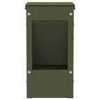 Rabbit Feeder Olive Green 12.5 x 12.5 x 25 cm Cold-Rolled Steel