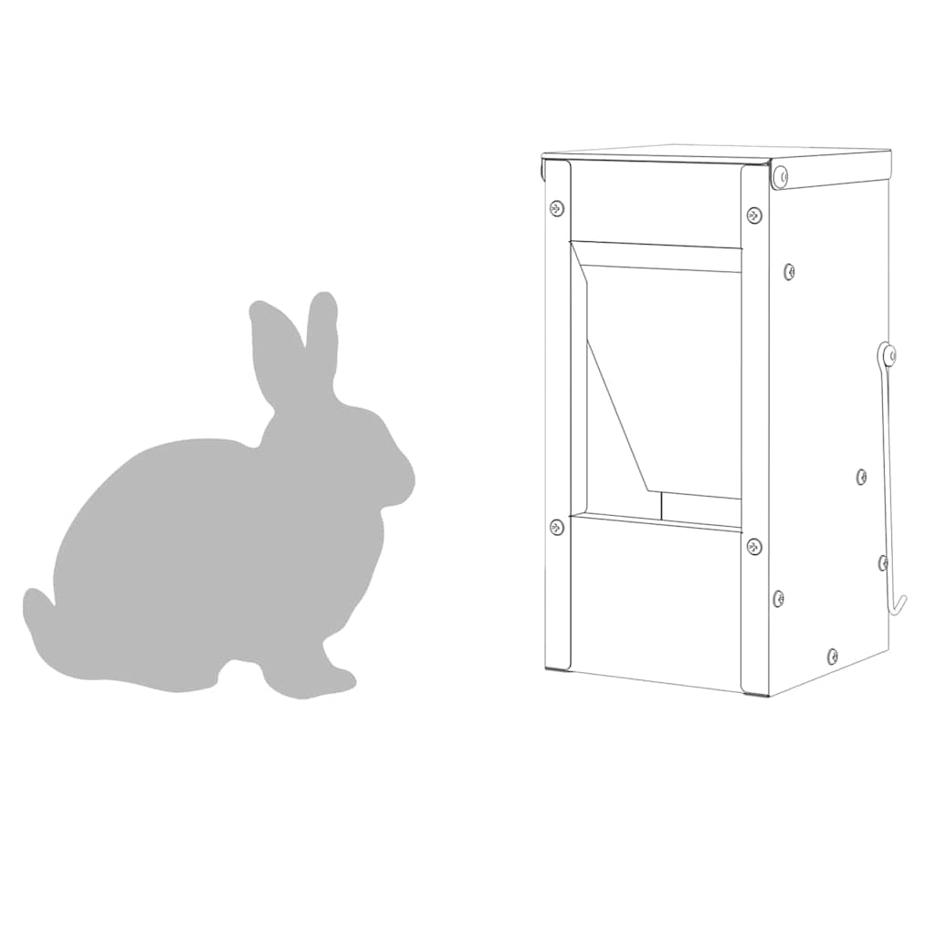Rabbit Feeder Olive Green 12.5 x 12.5 x 25 cm Cold-Rolled Steel