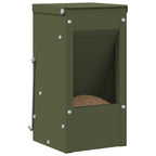 Rabbit Feeder Olive Green 12.5 x 12.5 x 25 cm Cold-Rolled Steel