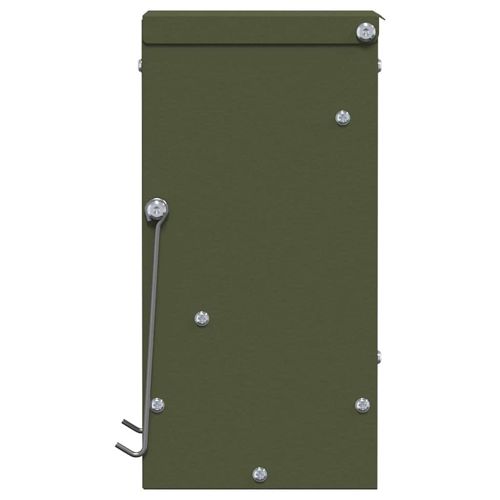 Rabbit Feeder Olive Green 12.5 x 12.5 x 25 cm Cold-Rolled Steel