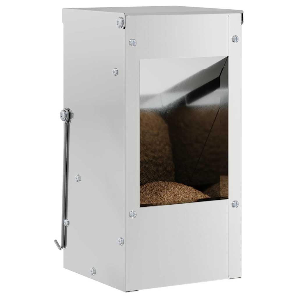 Rabbit Feeder Silver 12.5 x 12.5 x 25 cm Galvanised Steel