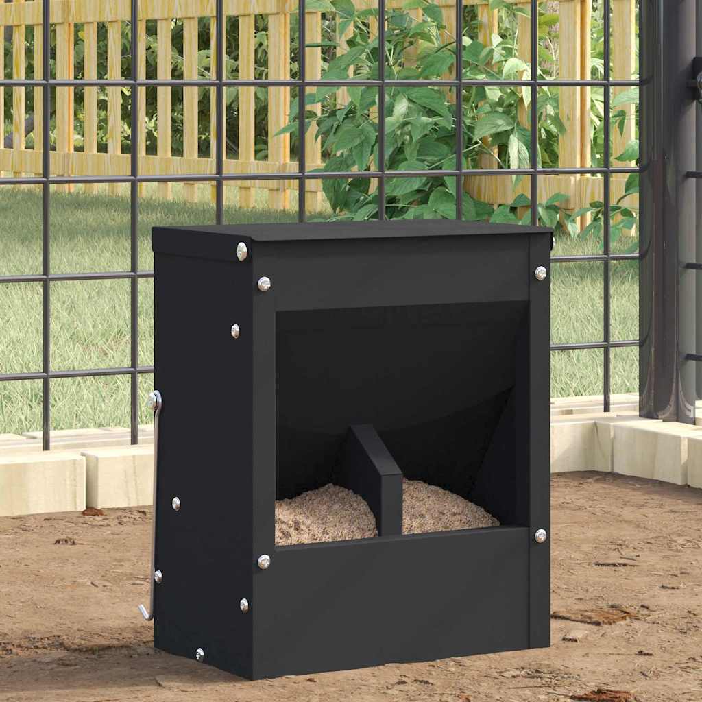 Rabbit Feeder Black 20 x 12.5 x 25 cm Cold-Rolled Steel