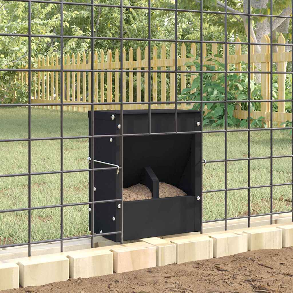 Rabbit Feeder Black 20 x 12.5 x 25 cm Cold-Rolled Steel