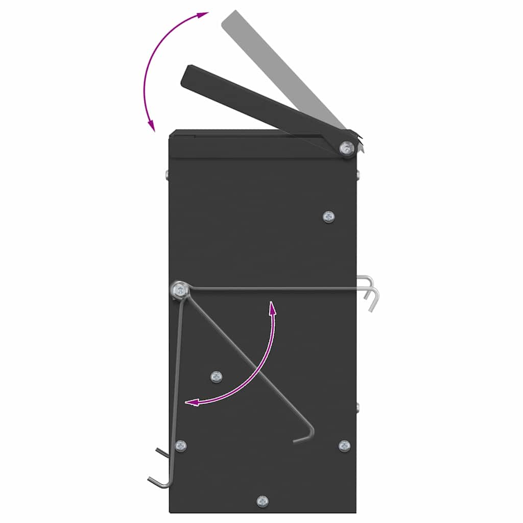 Rabbit Feeder Black 20 x 12.5 x 25 cm Cold-Rolled Steel