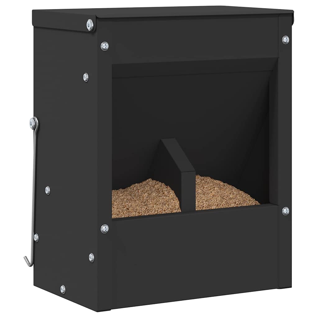 Rabbit Feeder Black 20 x 12.5 x 25 cm Cold-Rolled Steel