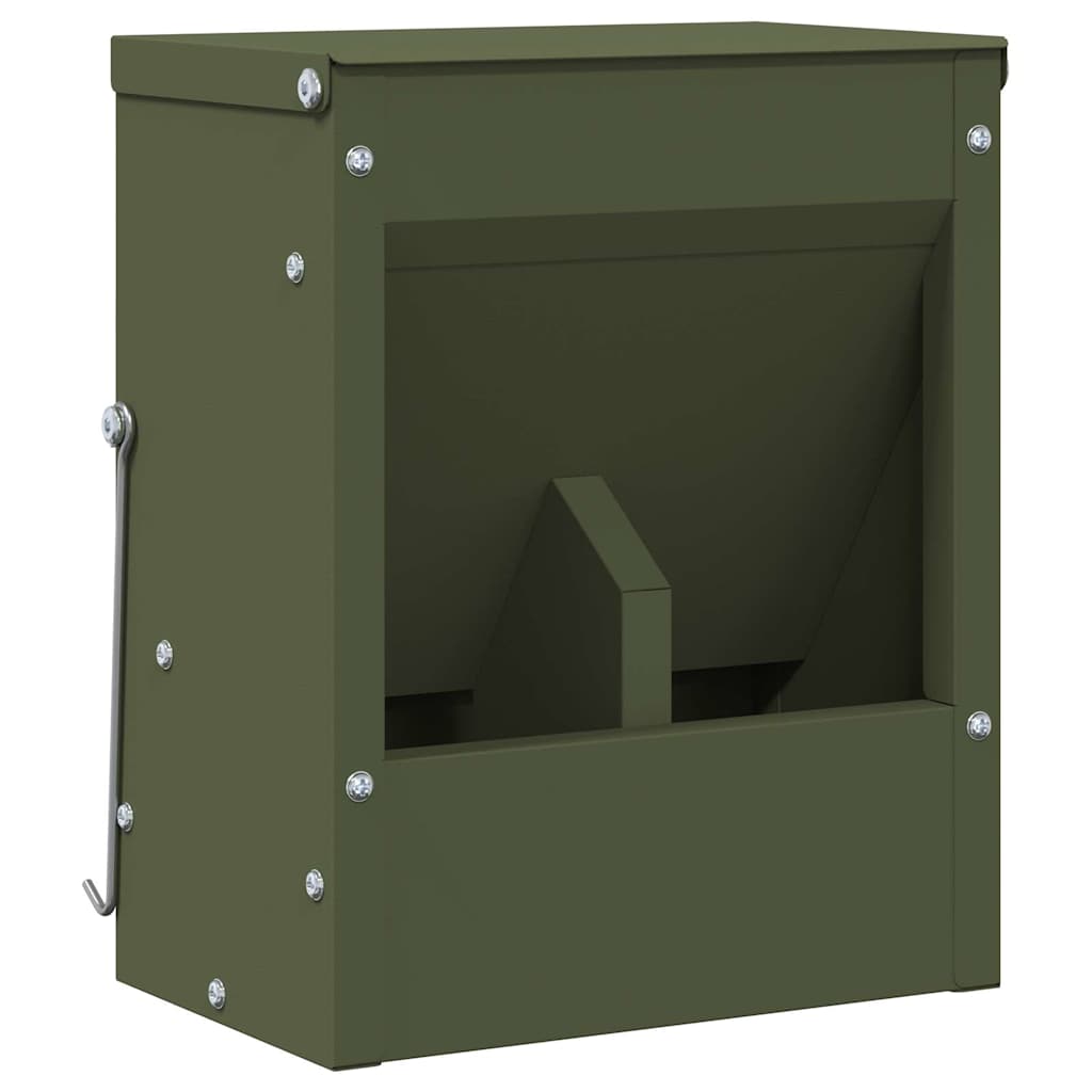 Rabbit Feeder Olive Green 20 x 12.5 x 25 cm Cold-Rolled Steel