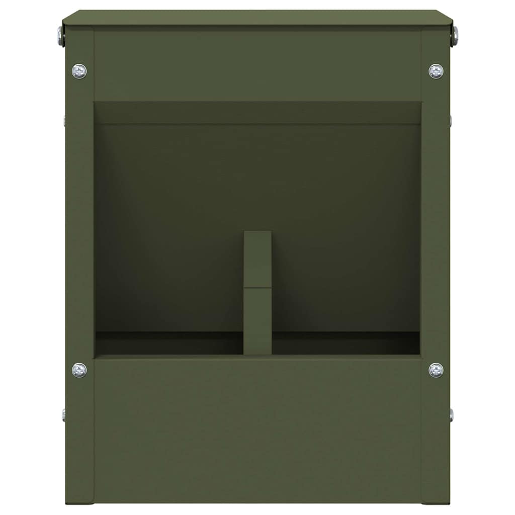 Rabbit Feeder Olive Green 20 x 12.5 x 25 cm Cold-Rolled Steel