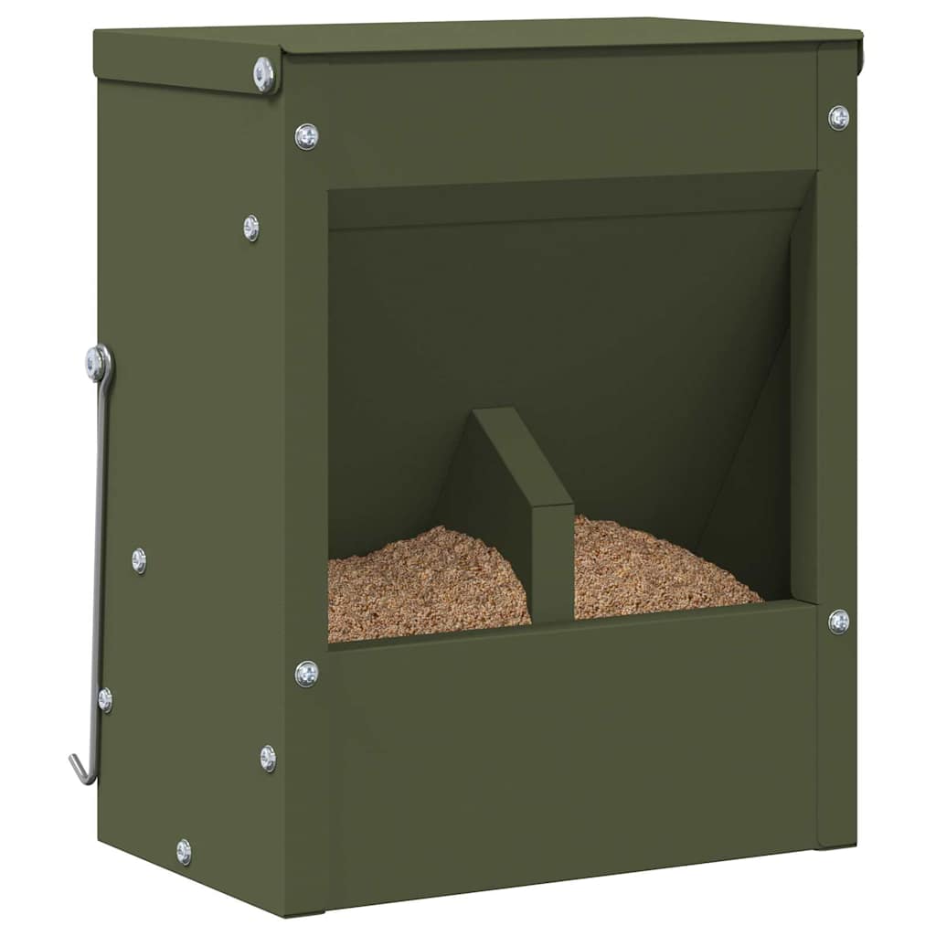 Rabbit Feeder Olive Green 20 x 12.5 x 25 cm Cold-Rolled Steel