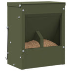 Rabbit Feeder Olive Green 20 x 12.5 x 25 cm Cold-Rolled Steel