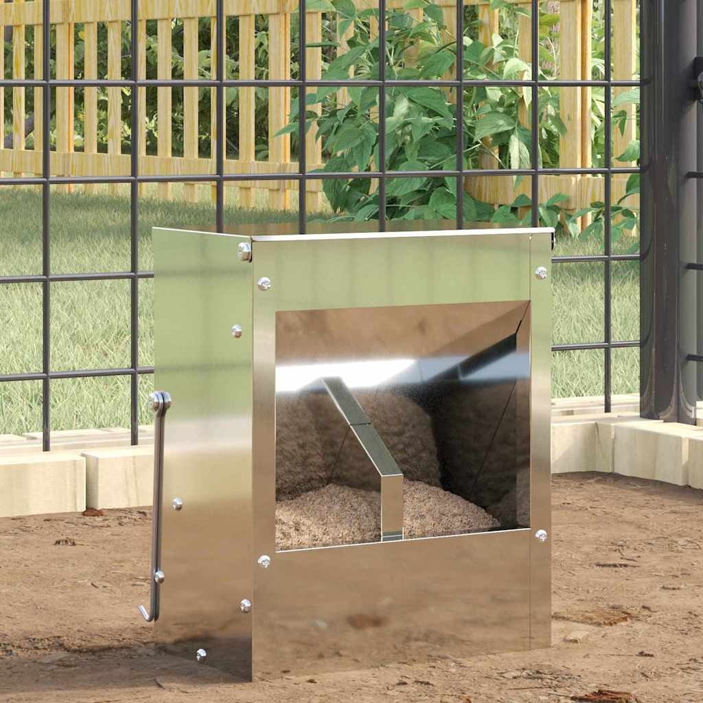 Rabbit Feeder Silver 20 x 12.5 x 25 cm Galvanised Steel