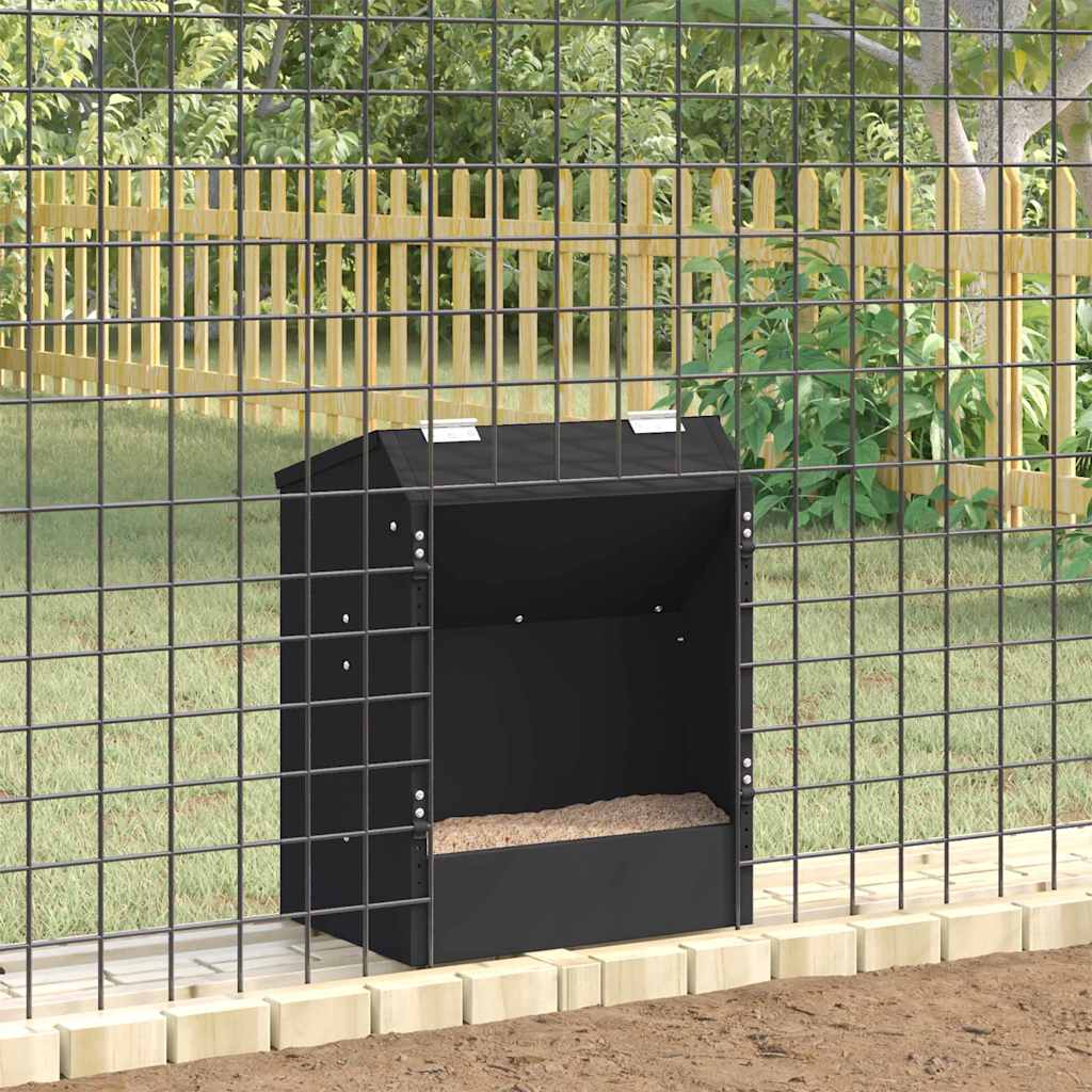 Rabbit Feeder Black 33.5 x 25.5 x 45.5 cm Cold-Rolled Steel