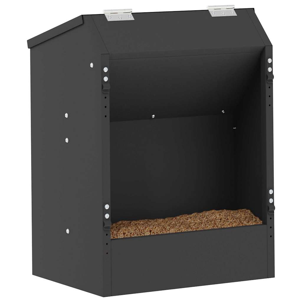 Rabbit Feeder Black 33.5 x 25.5 x 45.5 cm Cold-Rolled Steel