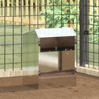 Rabbit Feeder Silver 33.5 x 25.5 x 45.5 cm Galvanised Steel