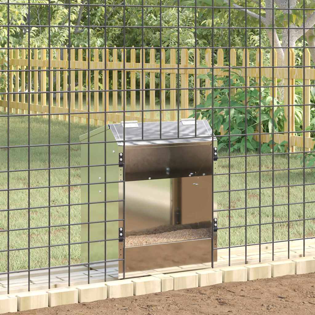 Rabbit Feeder Silver 33.5 x 25.5 x 45.5 cm Galvanised Steel