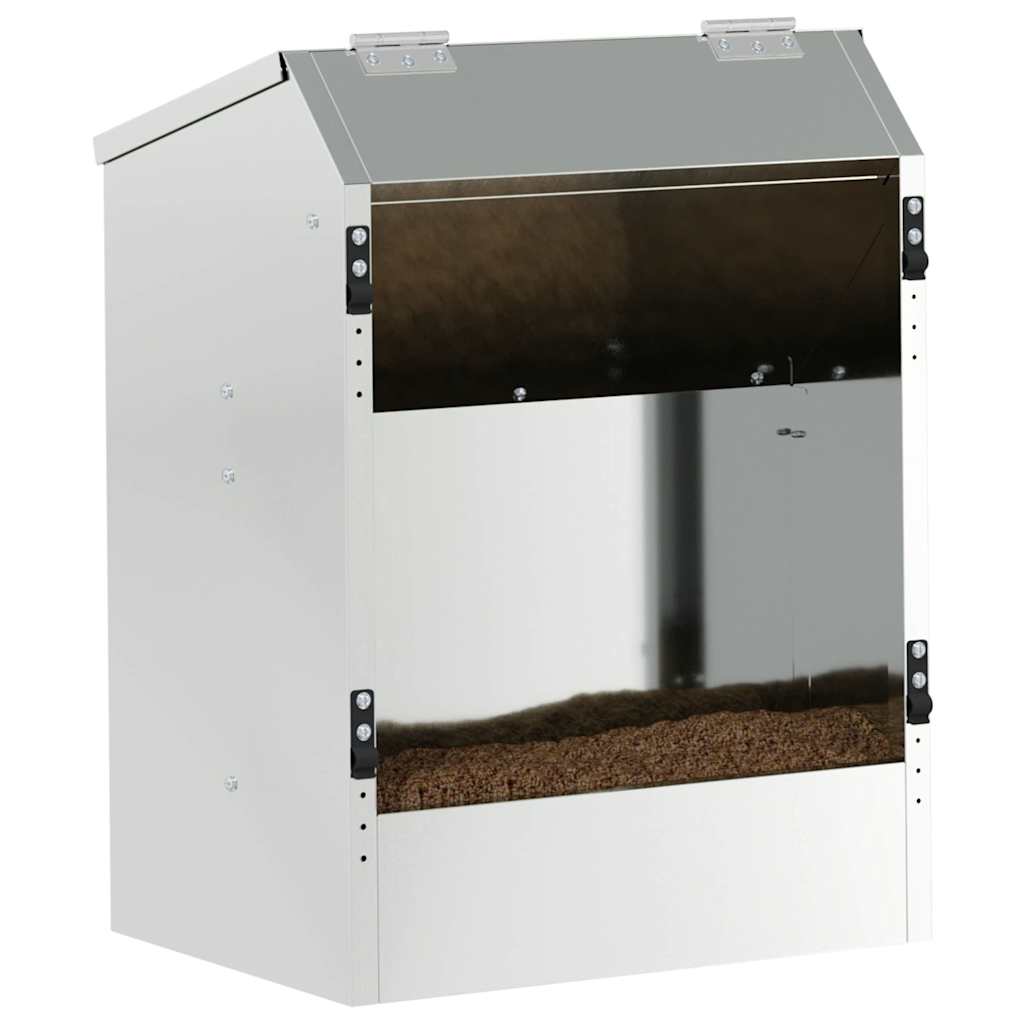 Rabbit Feeder Silver 33.5 x 25.5 x 45.5 cm Galvanised Steel