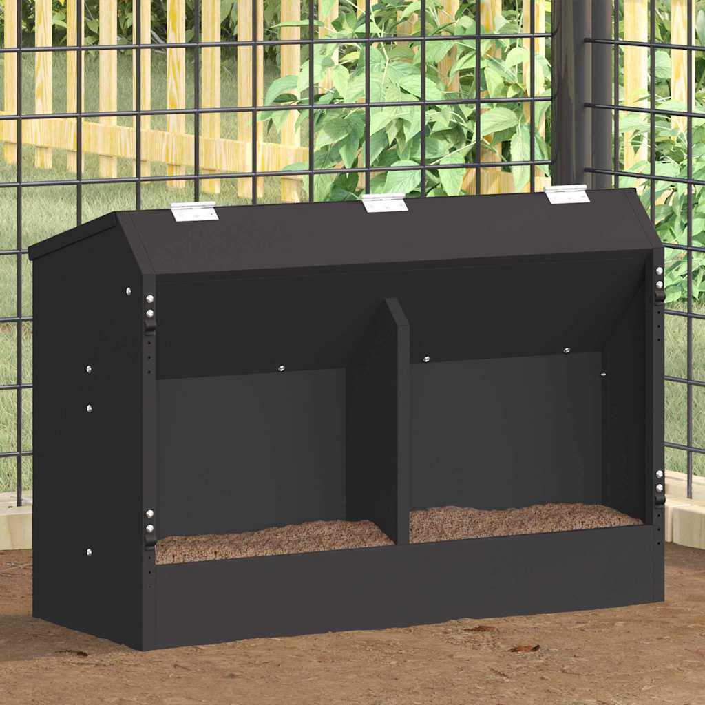 Rabbit Feeder Black 64.5 x 25.5 x 45.5 cm Cold-Rolled Steel