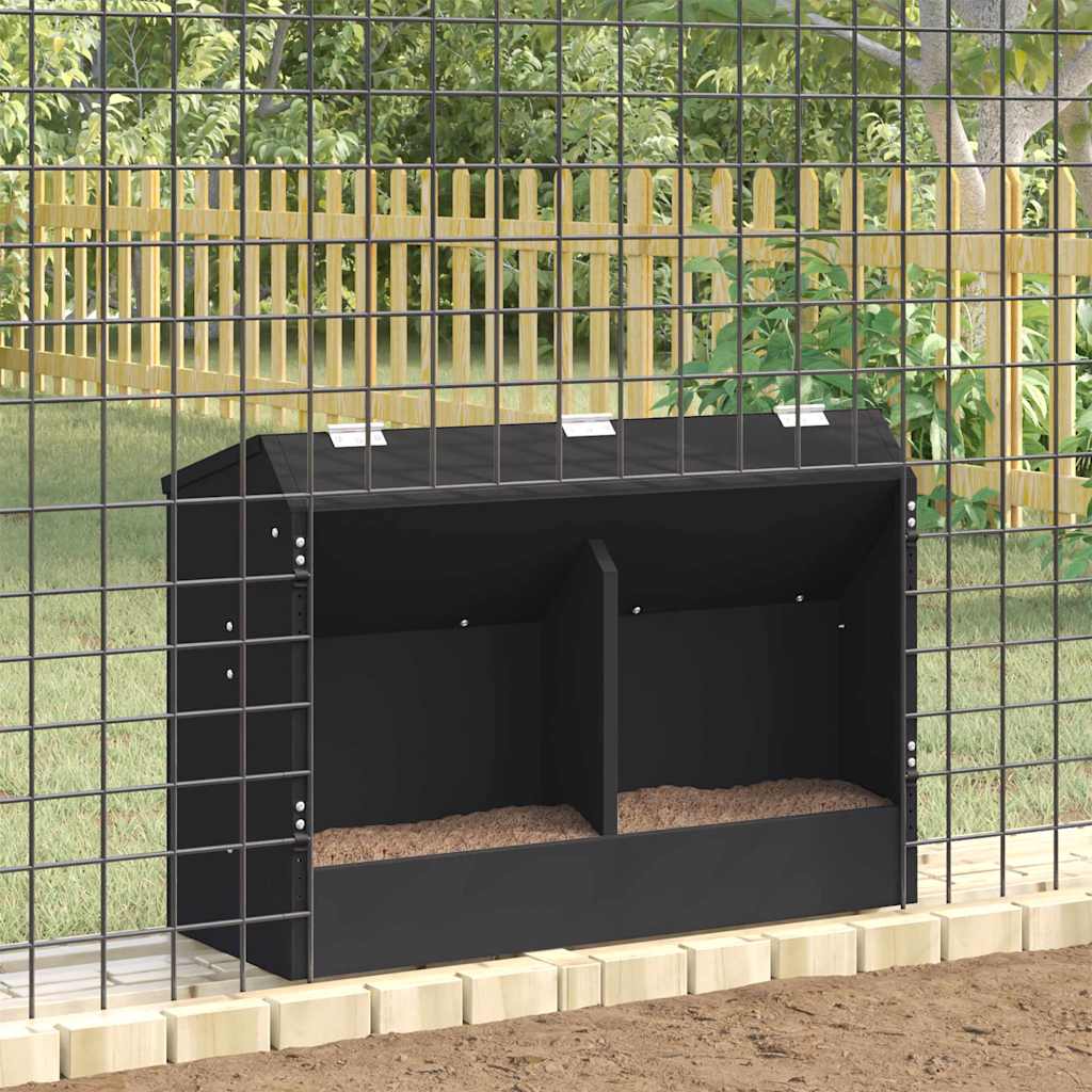 Rabbit Feeder Black 64.5 x 25.5 x 45.5 cm Cold-Rolled Steel