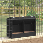 Rabbit Feeder Black 64.5 x 25.5 x 45.5 cm Cold-Rolled Steel