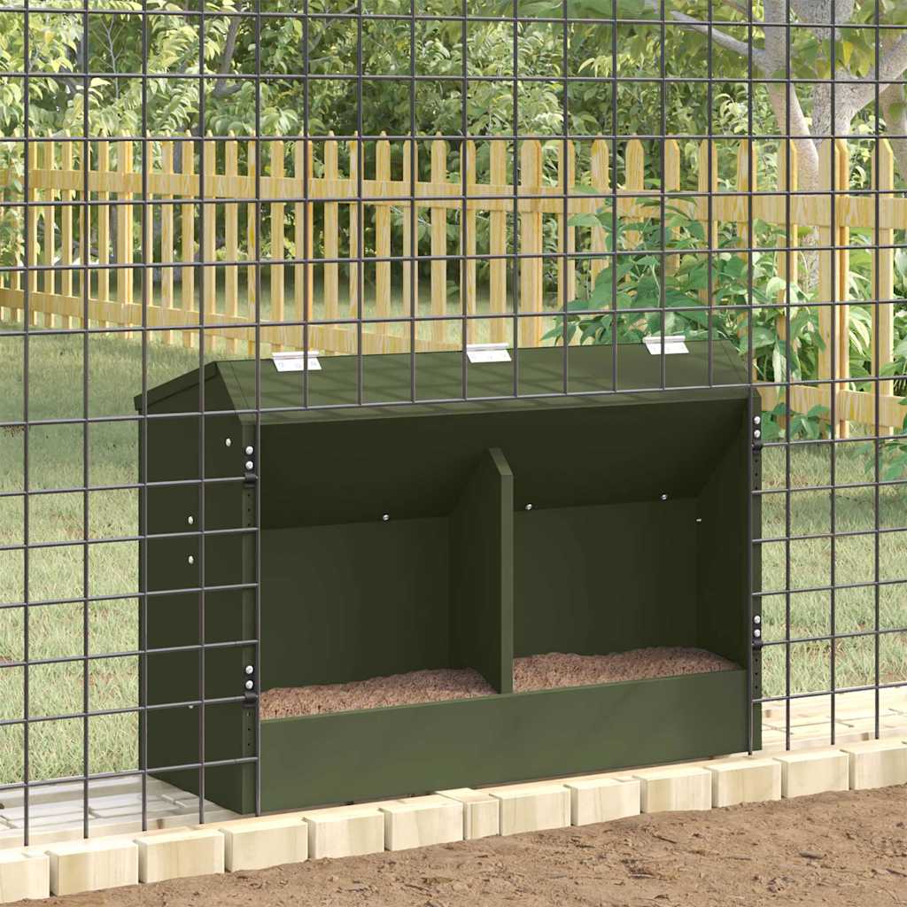 Rabbit Feeder Olive Green 64.5 x 25.5 x 45.5 cm