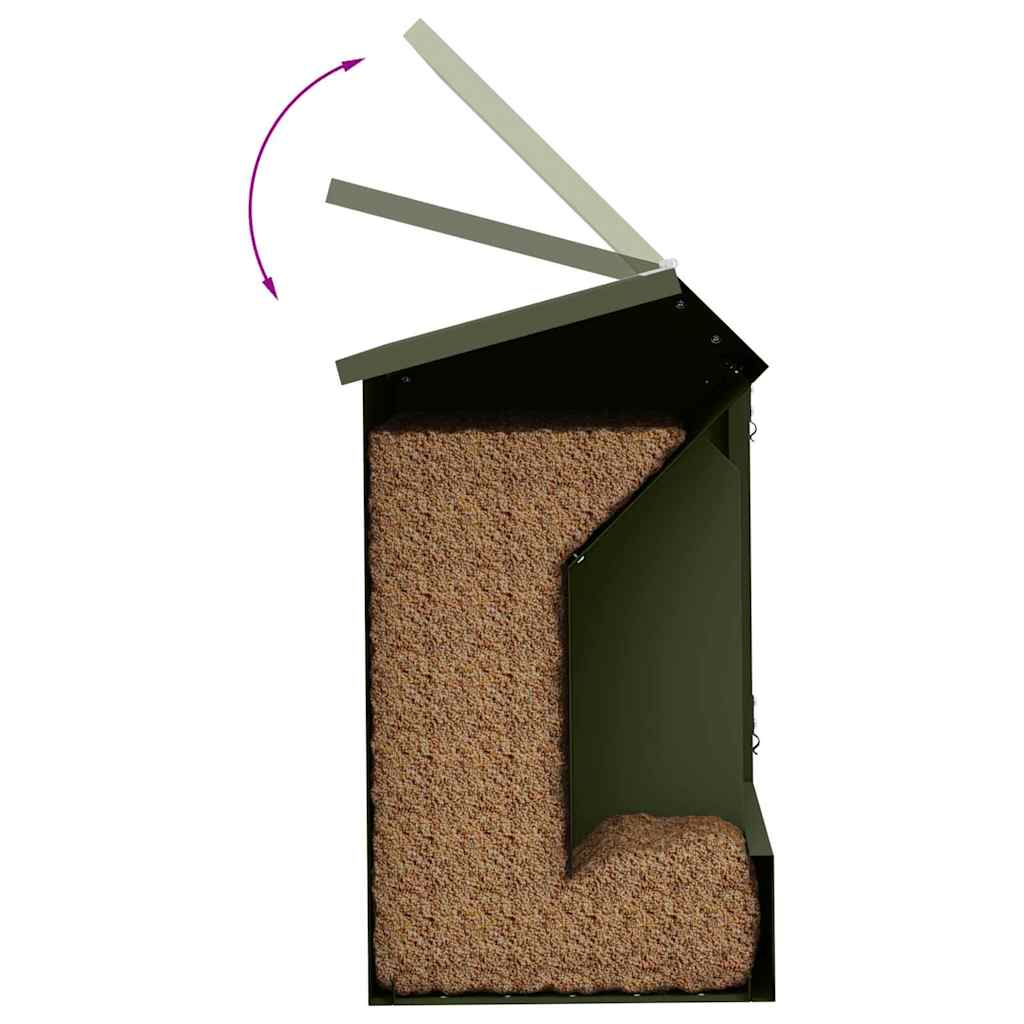 Rabbit Feeder Olive Green 64.5 x 25.5 x 45.5 cm