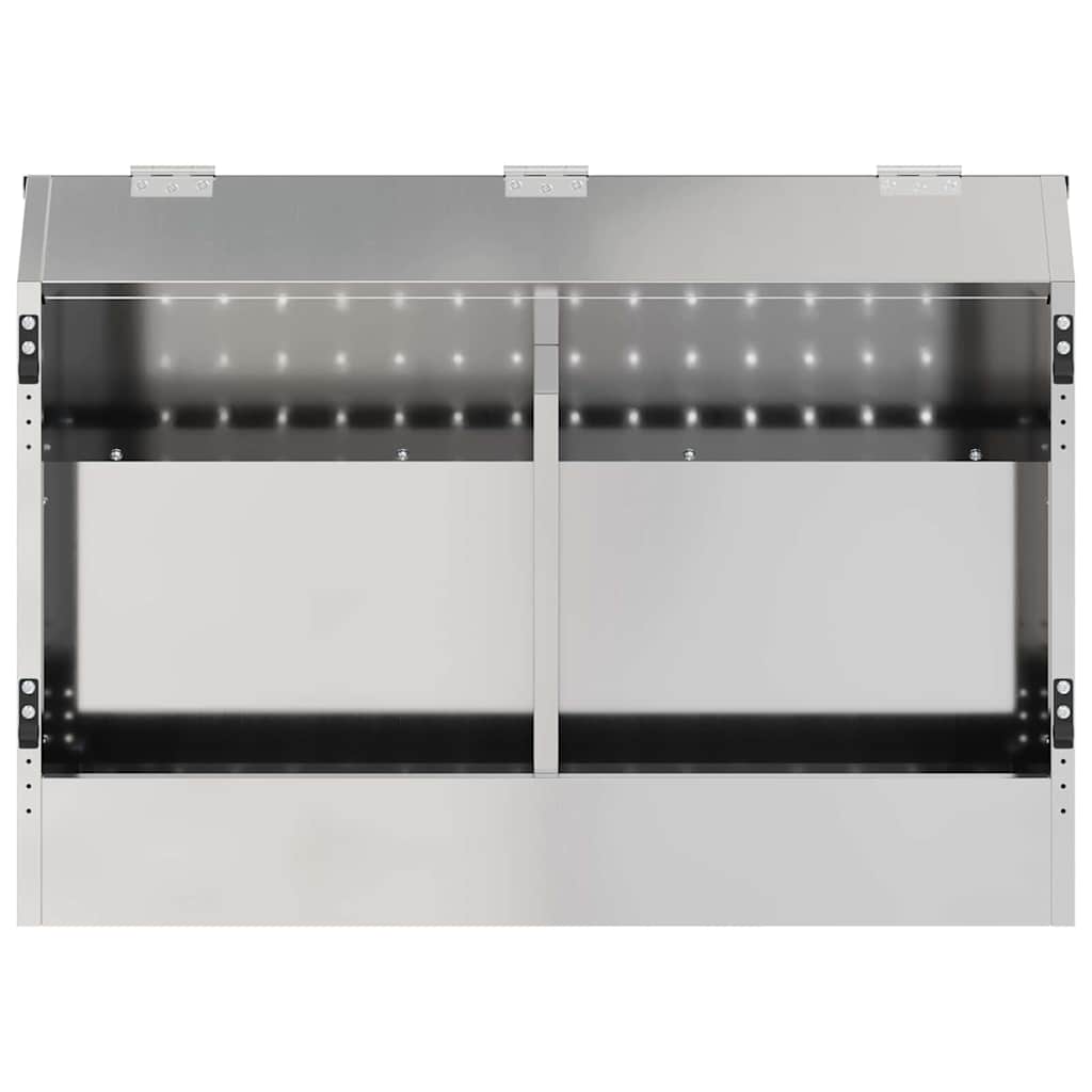 Rabbit Feeder Silver 64.5 x 25.5 x 45.5 cm Galvanised Steel