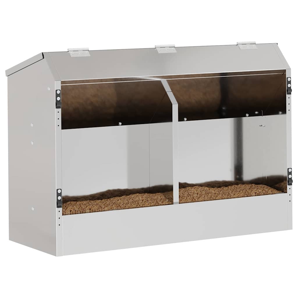 Rabbit Feeder Silver 64.5 x 25.5 x 45.5 cm Galvanised Steel