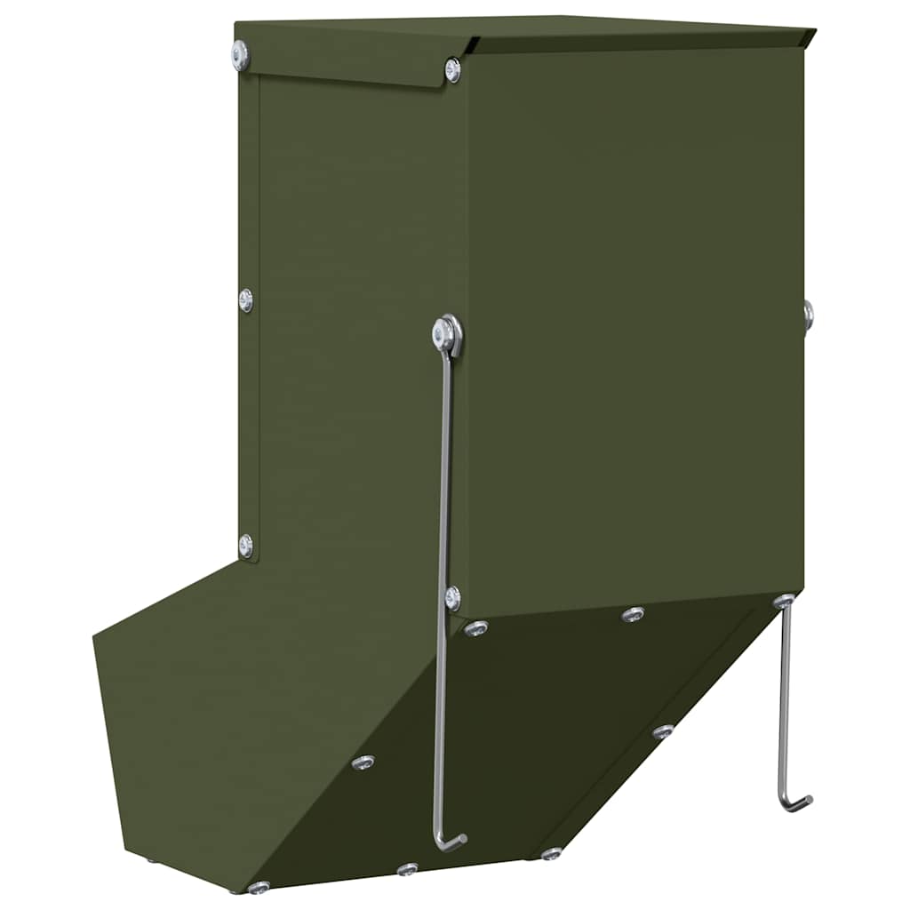 Rabbit Feeder Olive Green 12.5 x 26 x 28.5 cm Cold-Rolled Steel