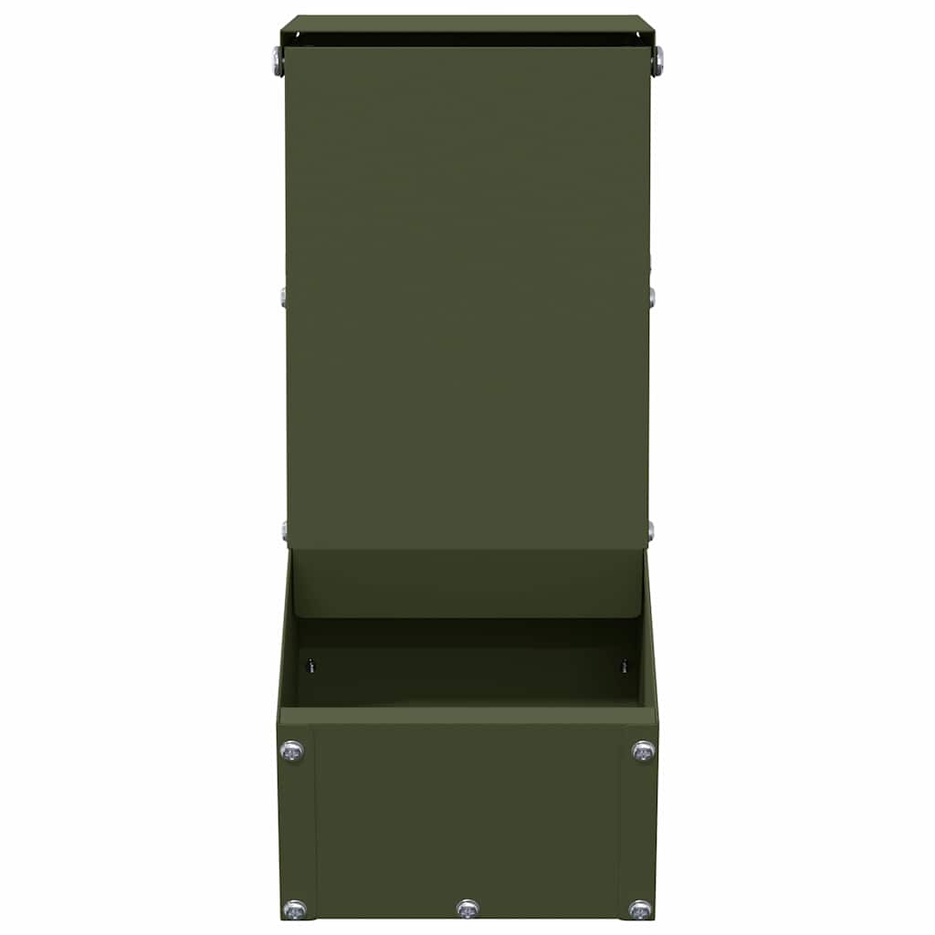 Rabbit Feeder Olive Green 12.5 x 26 x 28.5 cm Cold-Rolled Steel