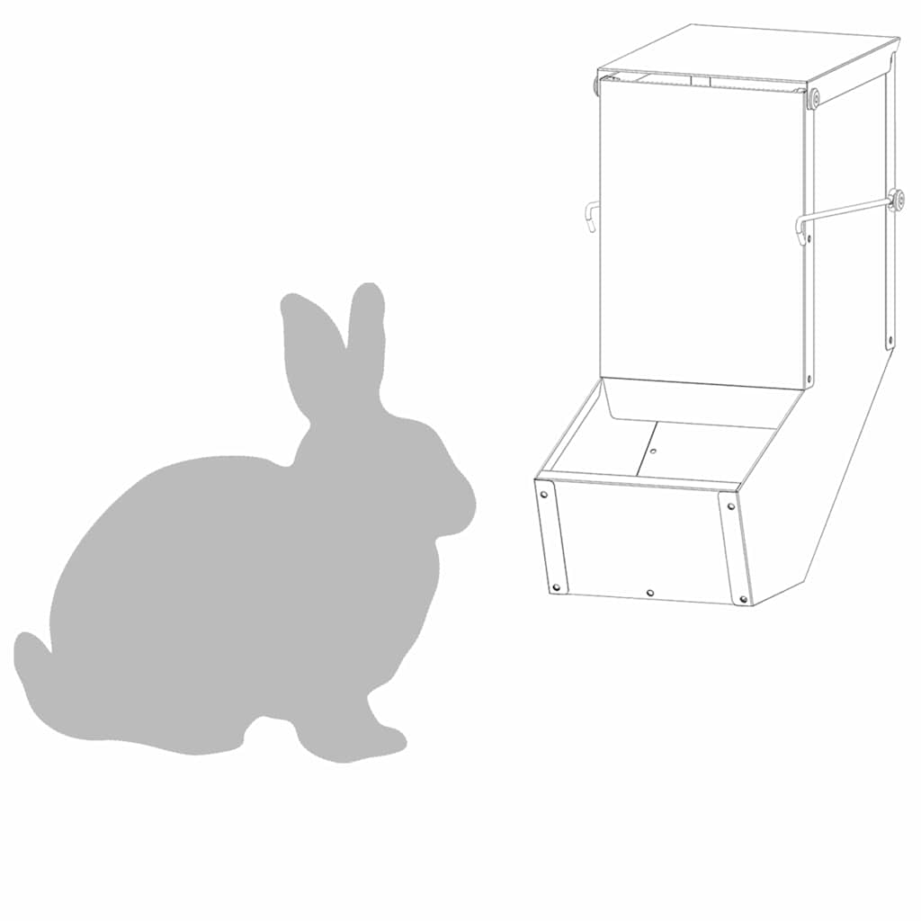 Rabbit Feeder Olive Green 12.5 x 26 x 28.5 cm Cold-Rolled Steel