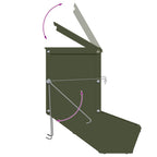 Rabbit Feeder Olive Green 12.5 x 26 x 28.5 cm Cold-Rolled Steel