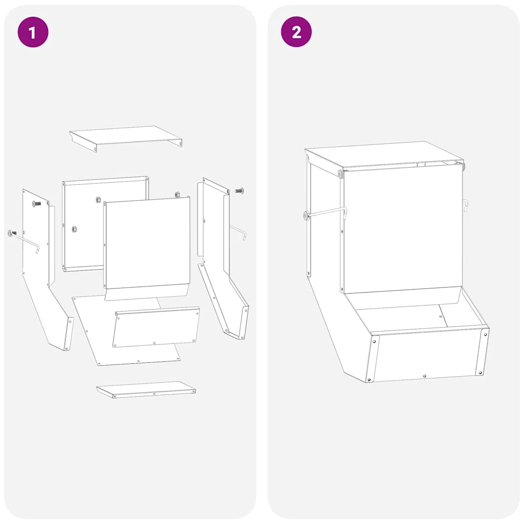 Rabbit Feeder Black 17.5 x 26 x 28.5 cm Cold-Rolled Steel