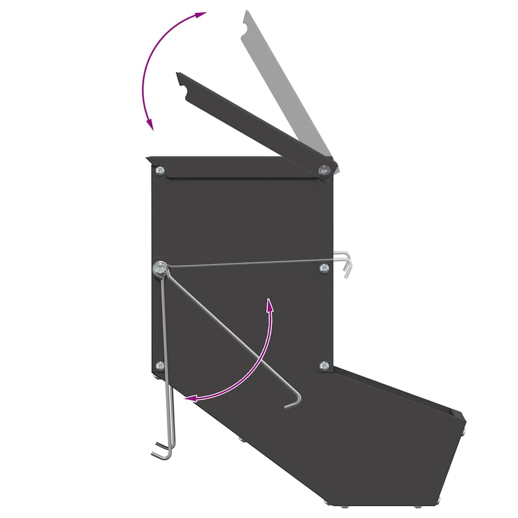 Rabbit Feeder Black 17.5 x 26 x 28.5 cm Cold-Rolled Steel