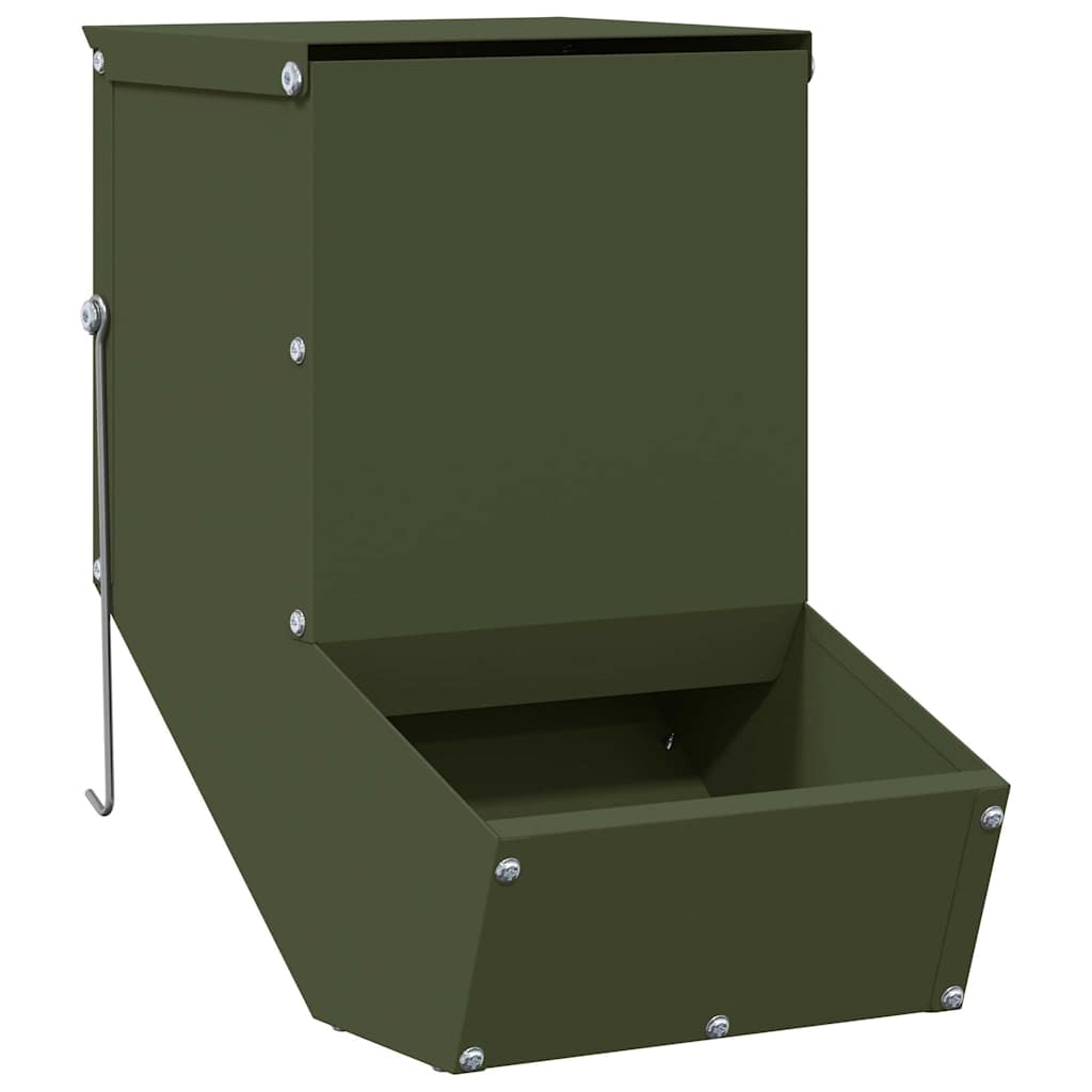 Rabbit Feeder Olive Green 17.5 x 26 x 28.5 cm Cold-Rolled Steel