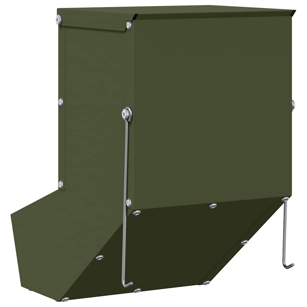 Rabbit Feeder Olive Green 17.5 x 26 x 28.5 cm Cold-Rolled Steel